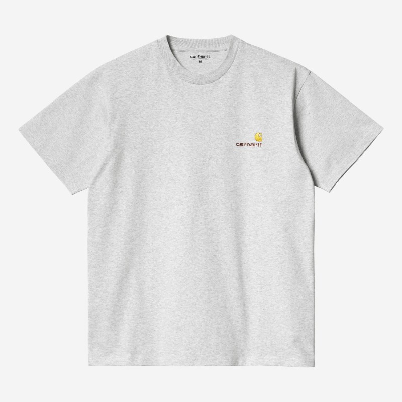 T-SHIRT CARHARTT WIP AMERICAN SCRIPT CINZA CLARO