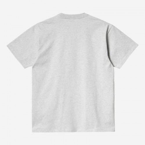 T-SHIRT CARHARTT WIP AMERICAN SCRIPT CINZA CLARO