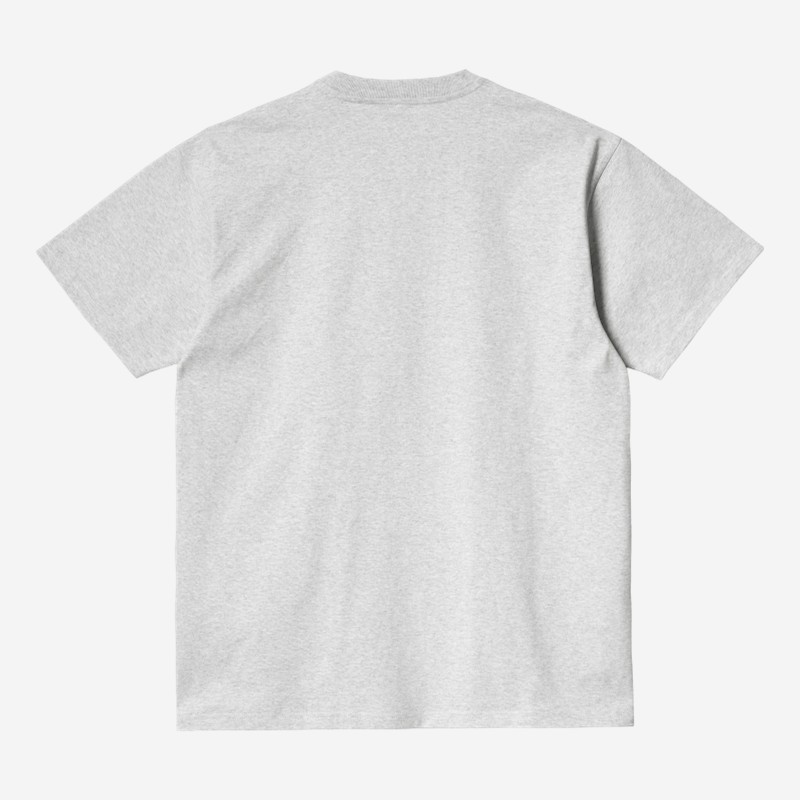 T-SHIRT CARHARTT WIP AMERICAN SCRIPT CINZA CLARO