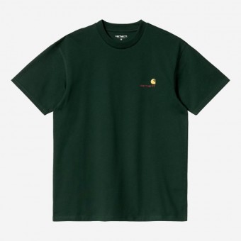 T-SHIRT CARHARTT WIP AMERICAN SCRIPT VERDE ESCURO