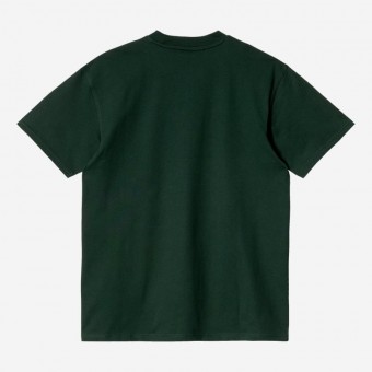 T-SHIRT CARHARTT WIP AMERICAN SCRIPT VERDE ESCURO