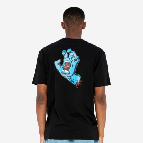 T-SHIRT SANTA CRUZ SCREAMING HAND PRETO
