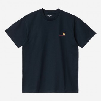 T-SHIRT CARHARTT WIP AMERICAN SCRIPT AZUL ESCURO