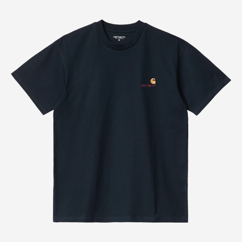T-SHIRT CARHARTT WIP AMERICAN SCRIPT AZUL ESCURO