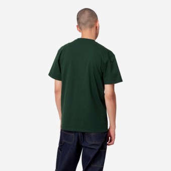T-SHIRT CARHARTT WIP AMERICAN SCRIPT VERDE ESCURO