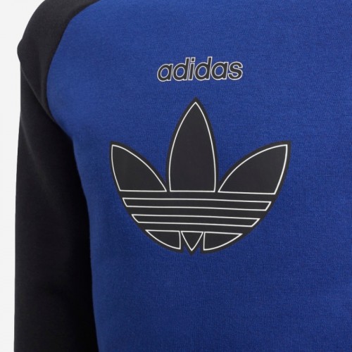 SWEAT ADIDAS CREW J AZUL/PRETO