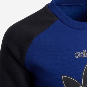 SWEAT ADIDAS CREW J AZUL/PRETO