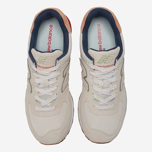 TENIS NEW BALANCE 574 BEGE/AZ