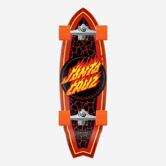 SURF SKATE SANTA CRUZ FLAME DOT SHARK VERMELHO/PRETO