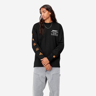 L/S CARHARTT WIP LINOGRAPH PRETO