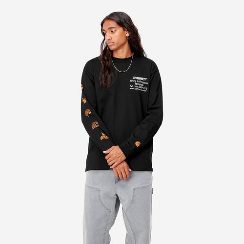 L/S CARHARTT WIP LINOGRAPH PRETO