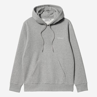 SWEAT CARHARTT WIP HOODED SCRIPT EMBROIDERY CINZA CLARO