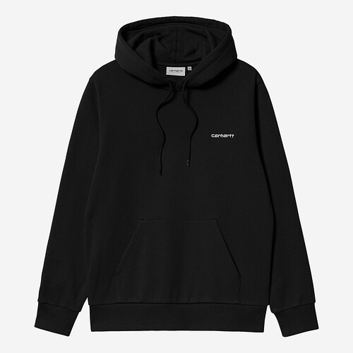SWEAT CARHARTT WIP HOODED SCRIPT EMBROIDERY PRETO