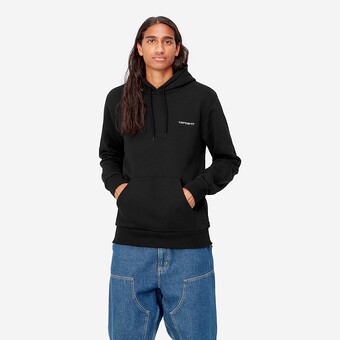 SWEAT CARHARTT WIP HOODED SCRIPT EMBROIDERY PRETO