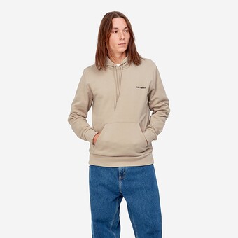 SWEAT CARHARTT WIP HOODED SCRIPT EMBROIDERY BEGE/PRETO
