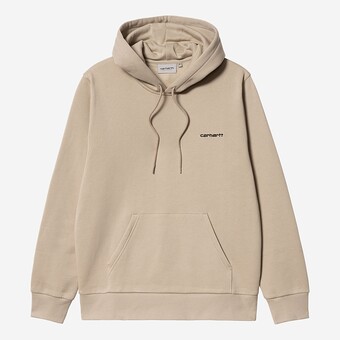 SWEAT CARHARTT WIP HOODED SCRIPT EMBROIDERY BEGE/PRETO