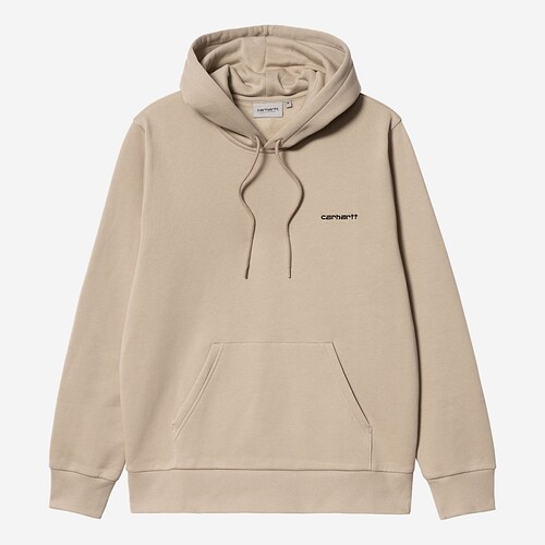 SWEAT CARHARTT WIP HOODED SCRIPT EMBROIDERY BEGE/PRETO