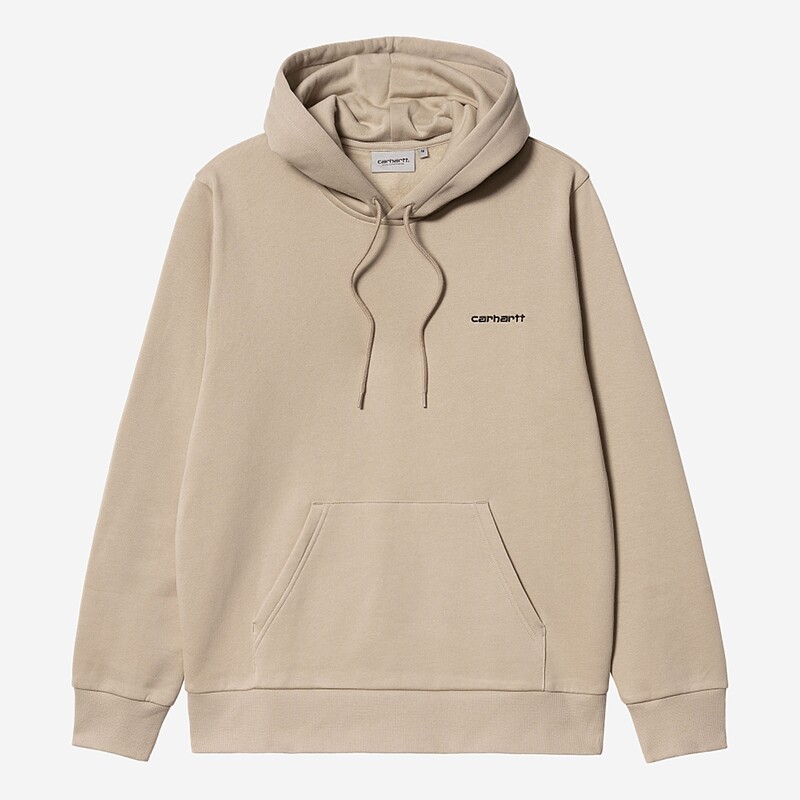 SWEAT CARHARTT WIP HOODED SCRIPT EMBROIDERY BEGE/PRETO