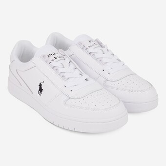 TENIS POLO RALPH LAUREN COURT LEATHER BR/PRETO