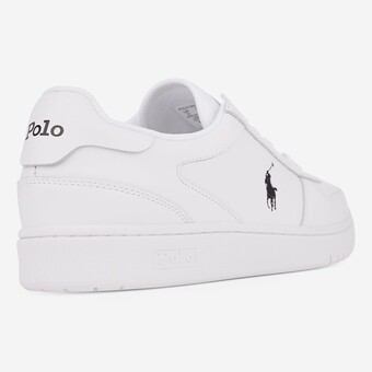 TENIS POLO RALPH LAUREN COURT LEATHER BR/PRETO