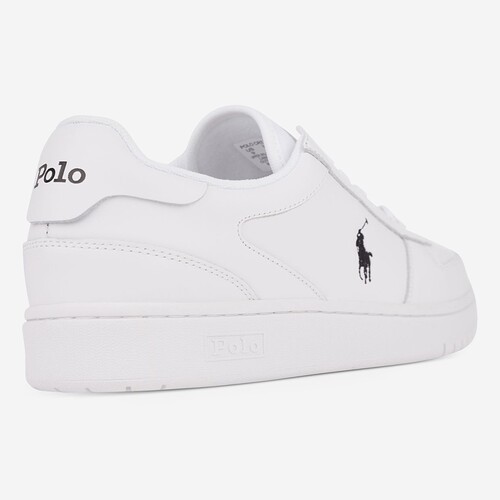 TENIS POLO RALPH LAUREN COURT LEATHER BR/PRETO