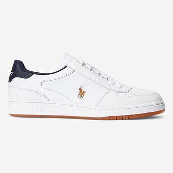 TENIS POLO RALPH LAUREN COURT LEATHER BR/AZUL