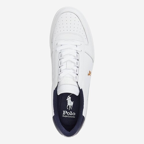 TENIS POLO RALPH LAUREN COURT LEATHER BR/AZUL