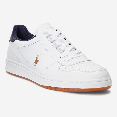 TENIS POLO RALPH LAUREN COURT LEATHER BR/AZUL