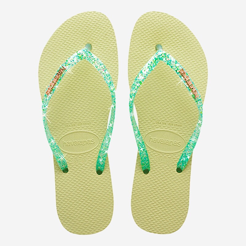 CHINELOS HAVAIANAS SLIM GLITTER  VERDE CLARO