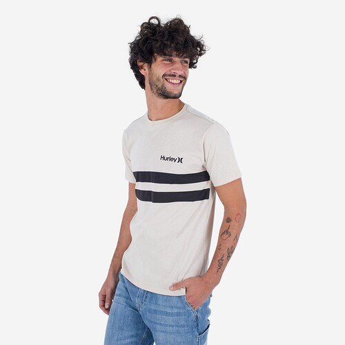 T-SHIRT HURLEY OCEANCARE  BEGE/PRETO