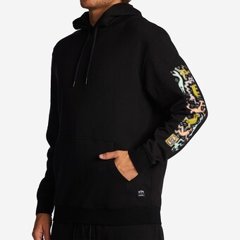 SWEAT BILLABONG JAM KEITH HARRING PRETO