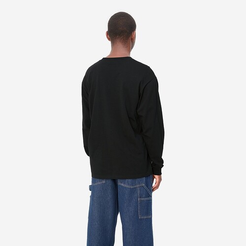 L/SLEEVE CARHARTT WIP SCRIPT EMBROIDERY PRETO