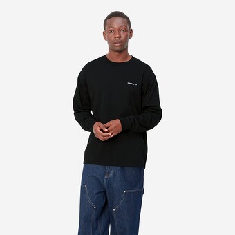 L/SLEEVE CARHARTT WIP SCRIPT EMBROIDERY PRETO