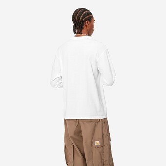 L/SLEEVE CARHARTT WIP SCRIPT EMBROIDERY BRANCO