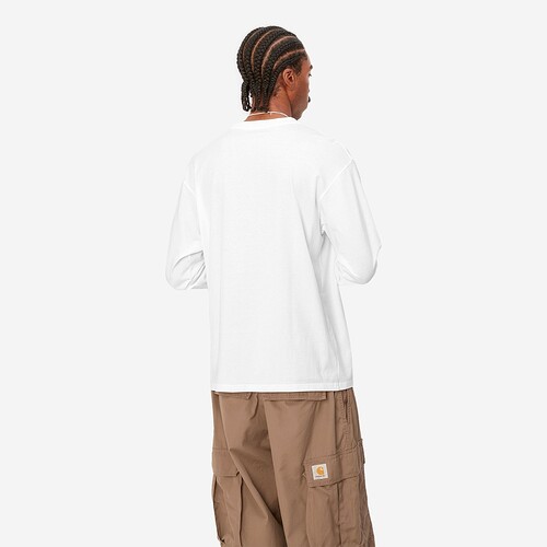 L/SLEEVE CARHARTT WIP SCRIPT EMBROIDERY BRANCO