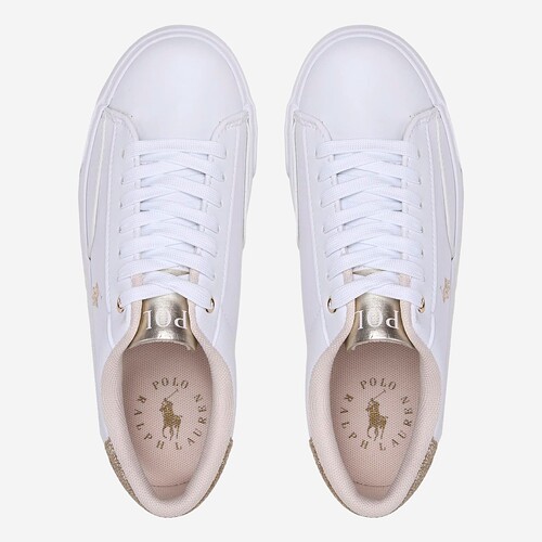 TENIS POLO RALPH LAUREN THERON V BR/DOURADO