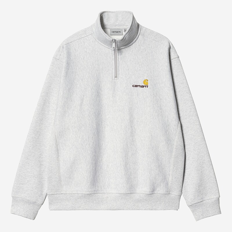 SWEAT CARHARTT WIP AMERICAN SCRIPT CINZA CLARO
