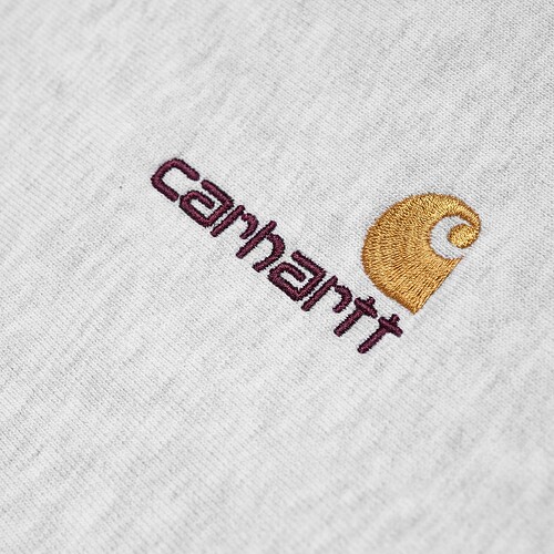 SWEAT CARHARTT WIP AMERICAN SCRIPT CINZA CLARO