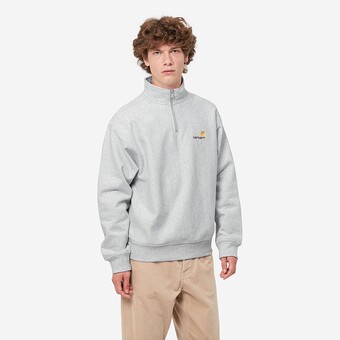 SWEAT CARHARTT WIP AMERICAN SCRIPT CINZA CLARO