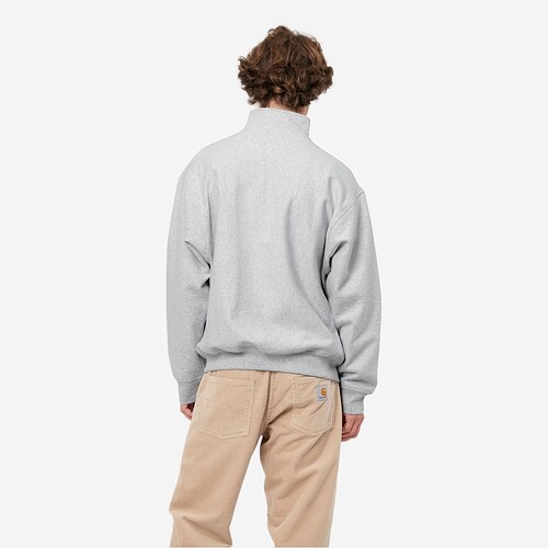 SWEAT CARHARTT WIP AMERICAN SCRIPT CINZA CLARO