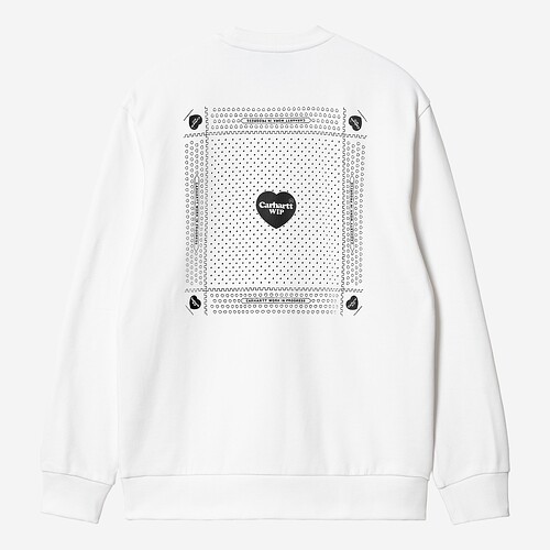SWEAT CARHARTT WIP HEART BANDANA BRANCO