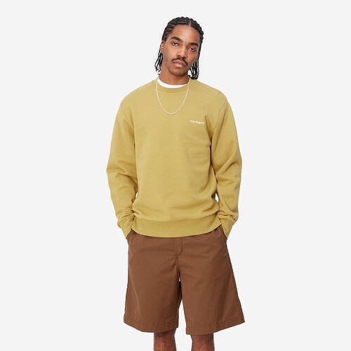 SWEAT CARHARTT SCRIPT EMBROIDERY  AMARELO/BR