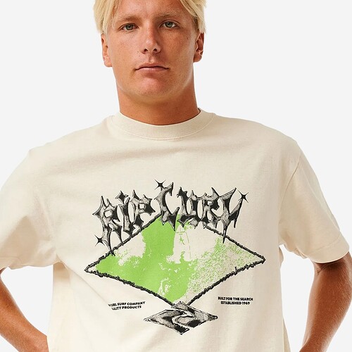 T-SHIRT RIP CURL METAL CORE BEGE