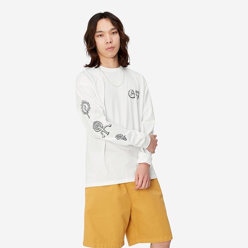 L/SLEEVE CARHARTT WIP MIMETOLITH BRANCO