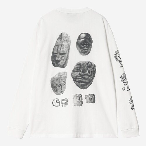 L/SLEEVE CARHARTT WIP MIMETOLITH BRANCO