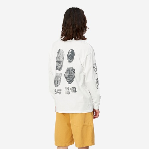 L/SLEEVE CARHARTT WIP MIMETOLITH BRANCO