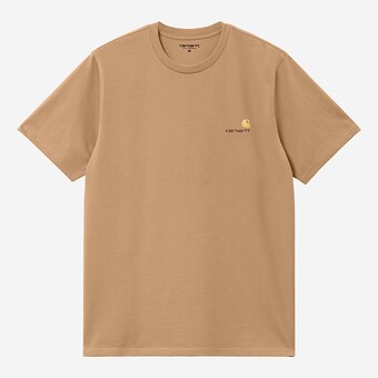 T-SHIRT CARHARTT AMERICAN SCRIPT BEGE ESCURO