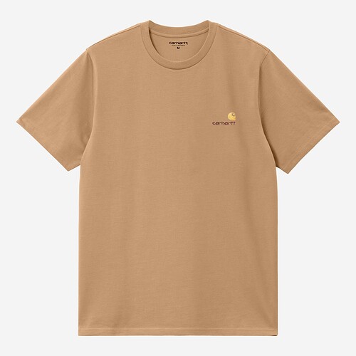T-SHIRT CARHARTT AMERICAN SCRIPT BEGE ESCURO