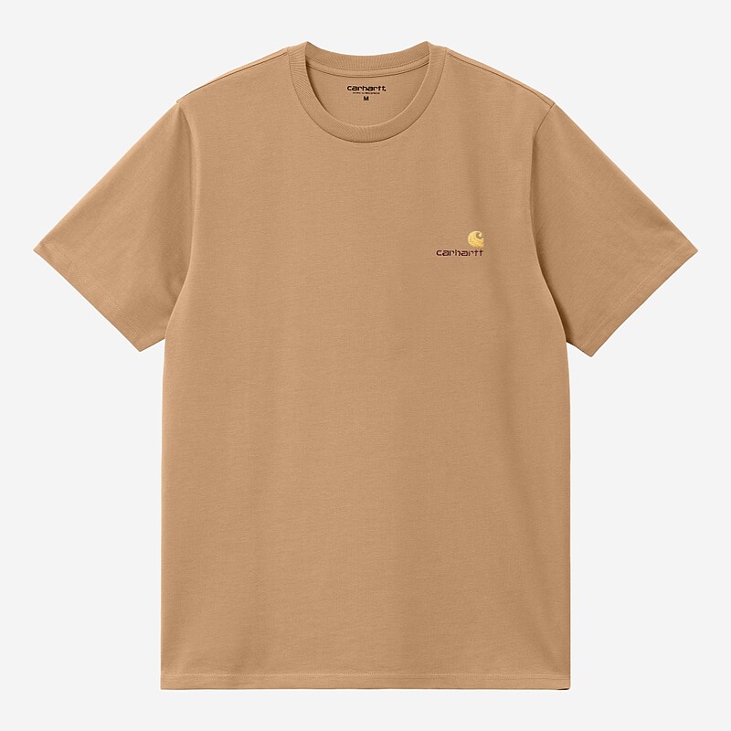 T-SHIRT CARHARTT AMERICAN SCRIPT BEGE ESCURO