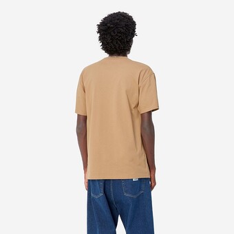 T-SHIRT CARHARTT AMERICAN SCRIPT BEGE ESCURO